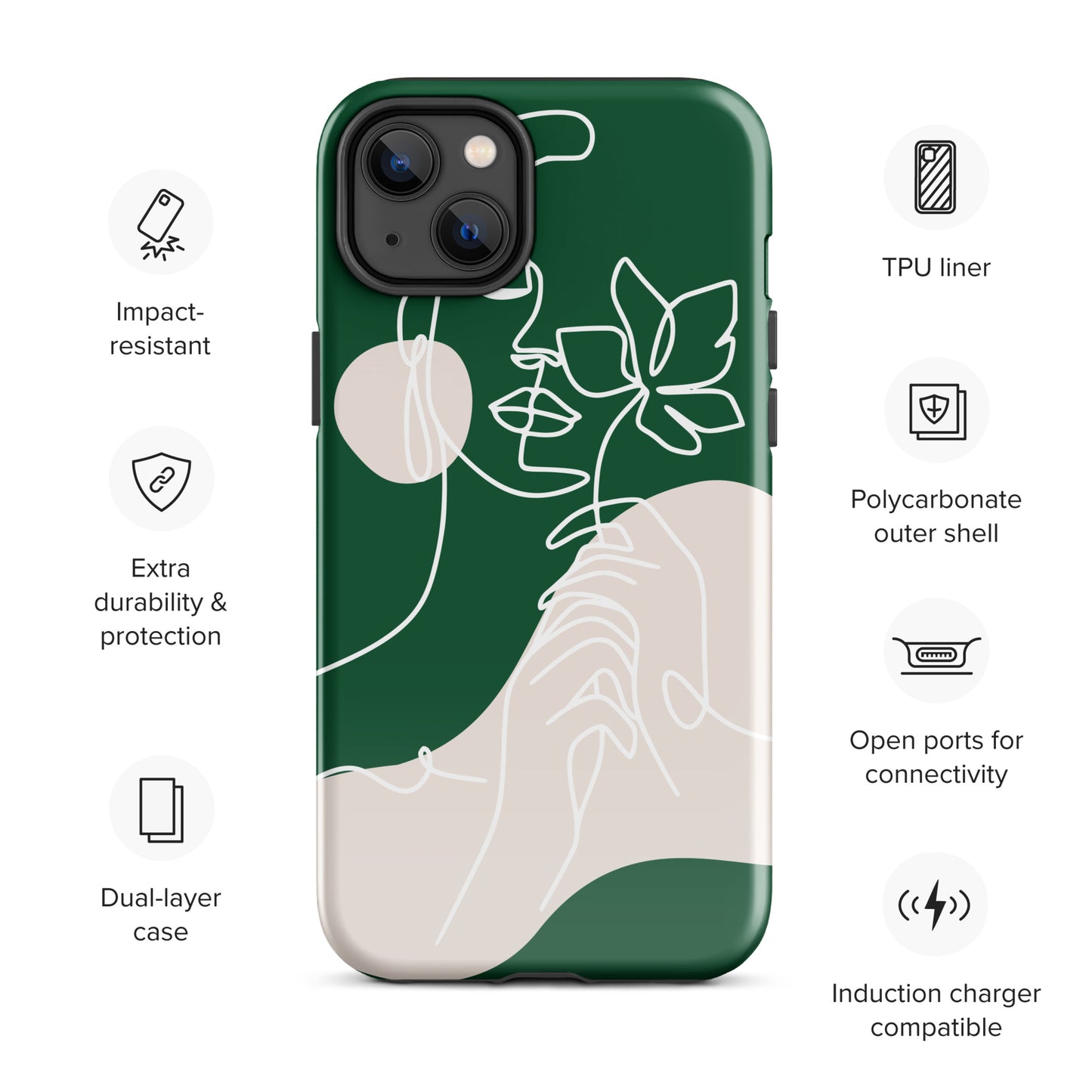 Women with the flower Tough Case for iPhone®