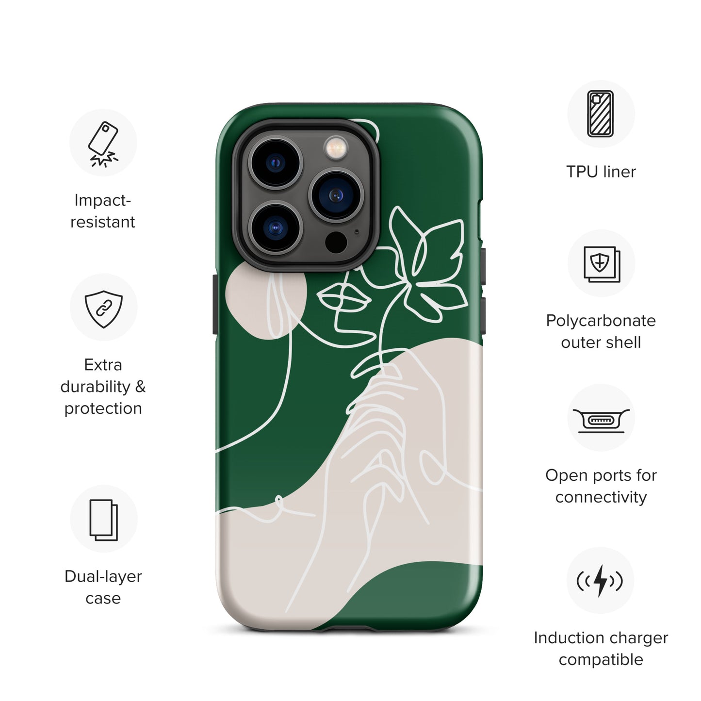Women with the flower Tough Case for iPhone®