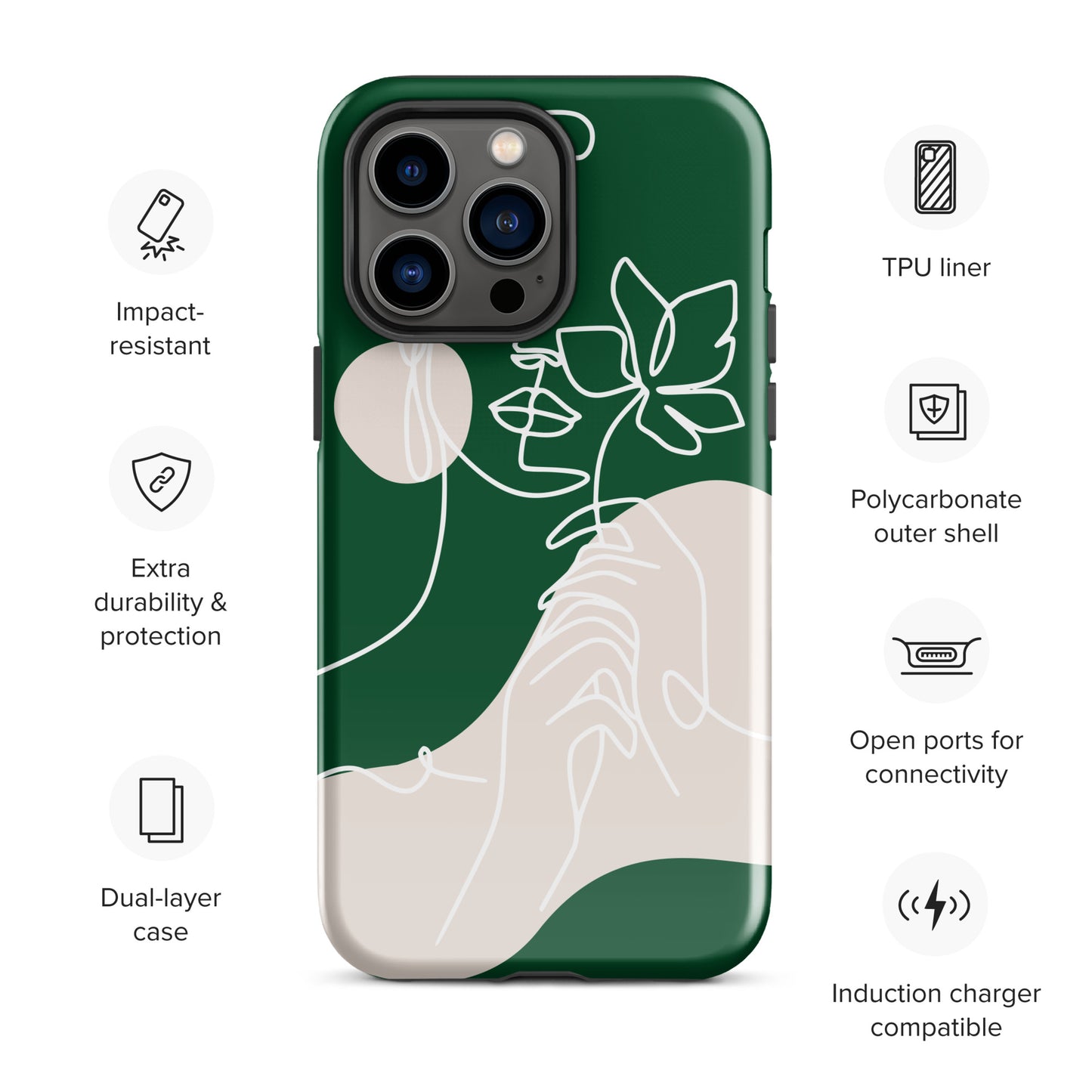 Women with the flower Tough Case for iPhone®