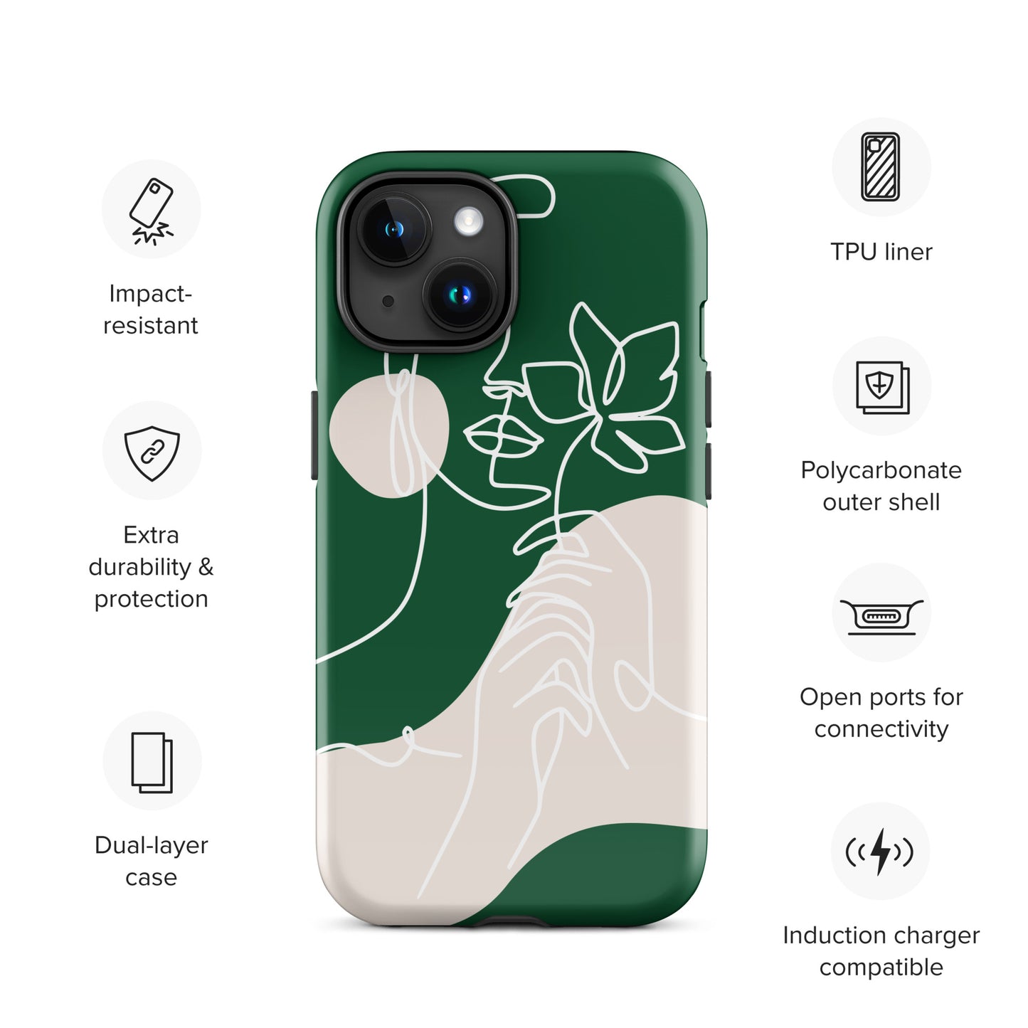 Women with the flower Tough Case for iPhone®
