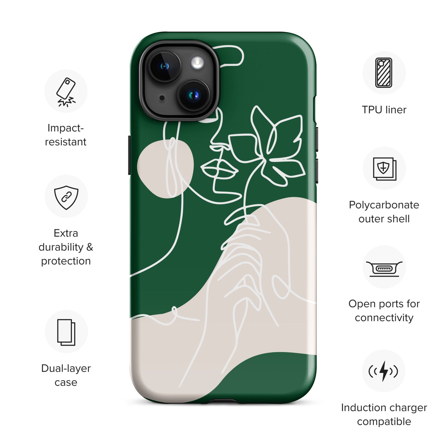 Women with the flower Tough Case for iPhone®