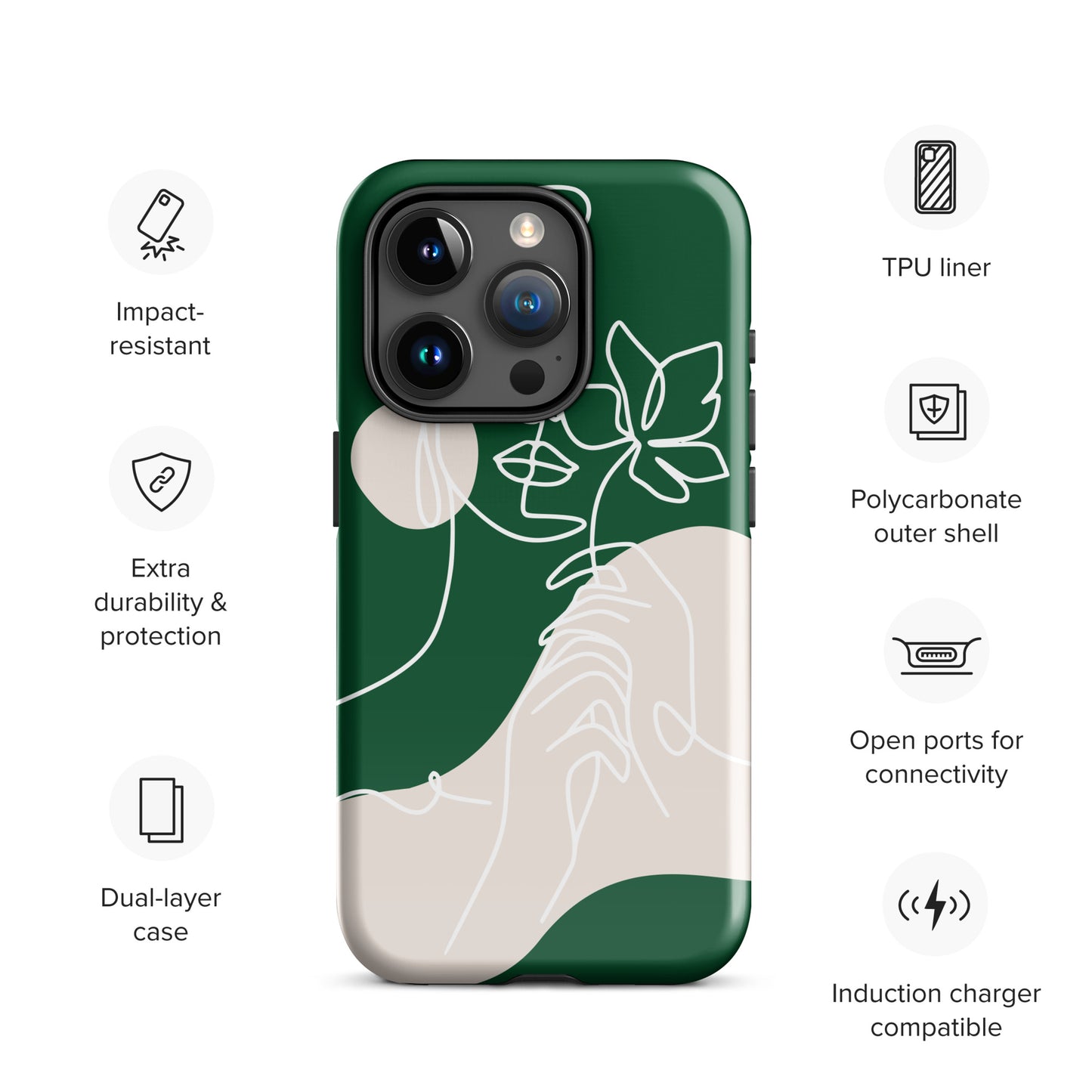 Women with the flower Tough Case for iPhone®